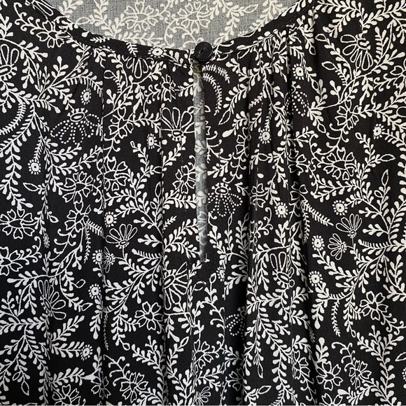 Old Navy Women's Drop-Waist Black With White Floral Dress Size XL New With Tag - Picture 5 of 11